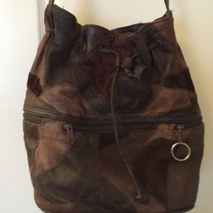 Patchwork faux leather hobo bag