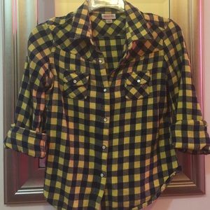 Yellow and Navy Flannel- Like New ⭐️