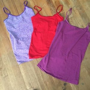 Bundle 3 tank tops purple and red