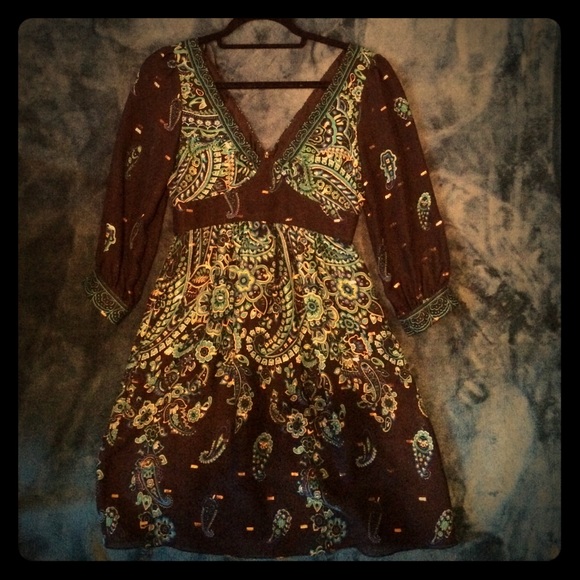 NWOT Tibi NY silk dress w gold flecks.