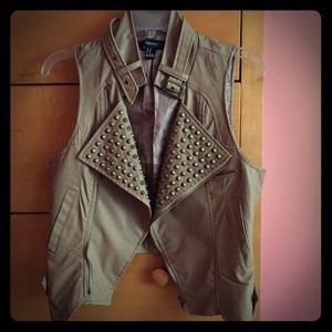 tan leather vest