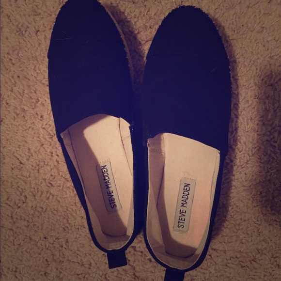 Steve Madden espadrille platform slip ons.