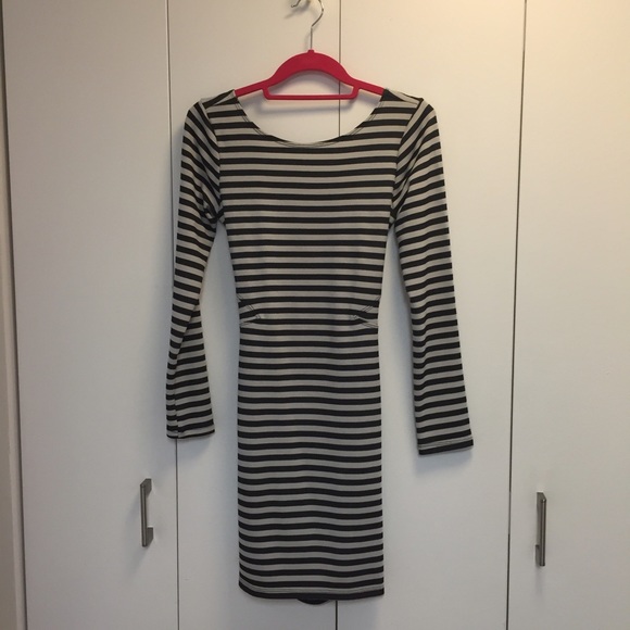Striped crisscross back dress