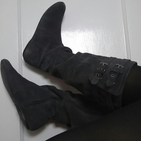 Gray Suede Boots