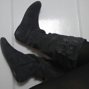 Gray Suede Boots