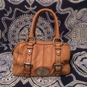 Authentic tan leather fossil purse
