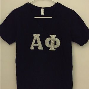 American apparel alpha phi v neck black