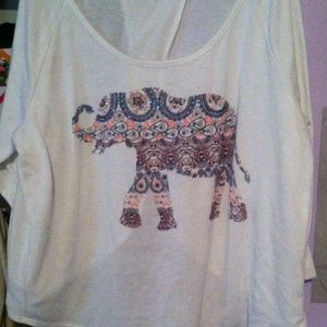 bejeweled elephant printed top