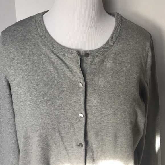 Final Sale Talbots gray Pima cotton cardigan