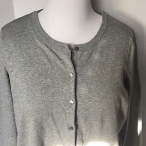 Final Sale Talbots gray Pima cotton cardigan