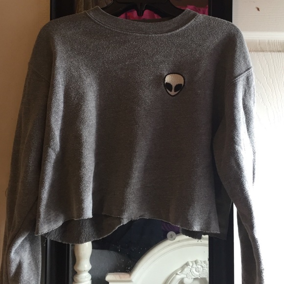 Cropped brandy Melville alien sweatshirt