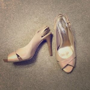 Tan stilettos by Antonio Melani