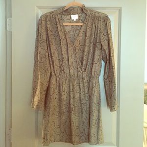 Parker Green Snakeskin-printed Silk Dress