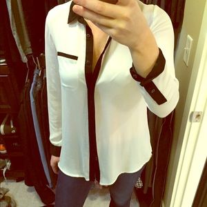 Free people button up silky shirt