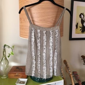 Johnny Was 100% silk ruffle detail tank top