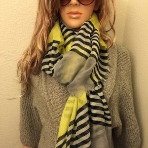 Grey, Black, White & Yellow  Scarf