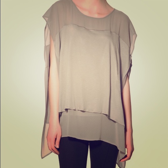 ZARA - beige combined Chiffon shirt