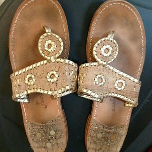 Jack Rogers Sandals Cork and Gold