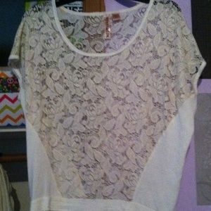 gold/tan see thru blouse