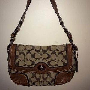 Coach Chelsea Signature Sm. Turnlock Flap Satchel