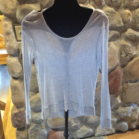 Light gray long sleeve with the scoop back
