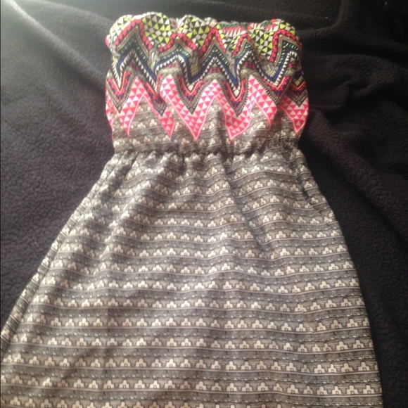 Neon no straps dress