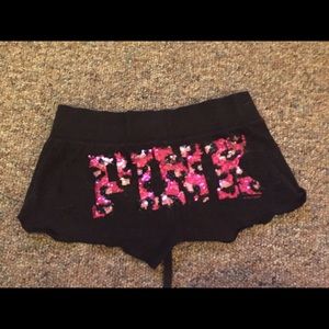 Pink sequined shorts