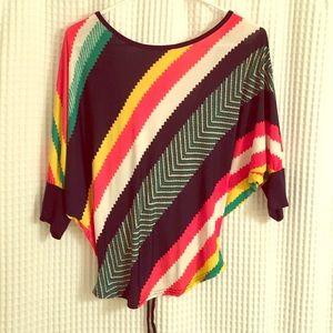 Multi colored top with low back