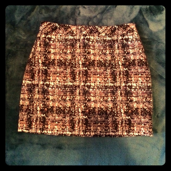 Jcrew outlet black, blue, purple, silver skirt.