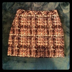 Jcrew outlet black, blue, purple, silver skirt.