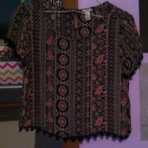 boho printed crop top