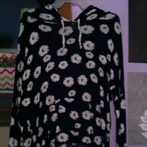 flower printed hoodie