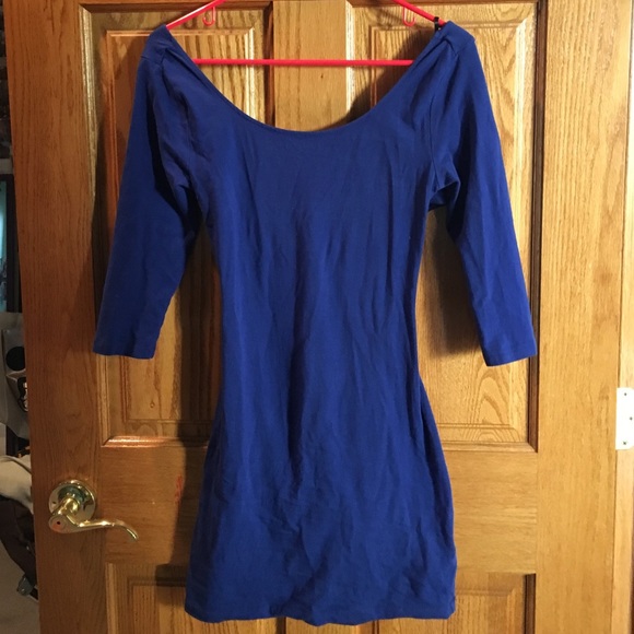 Blue BodyCon Dress w/ Twist detail on back