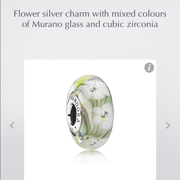 Pandora flower Murano charm - Picture 1 of 3