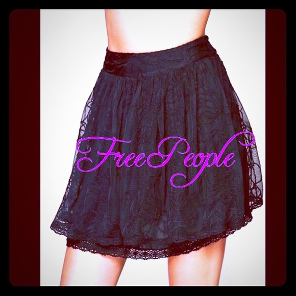 FREE PEOPLE- black layered skirt NWOT