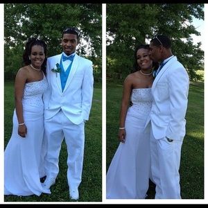 White bombshell formal dress