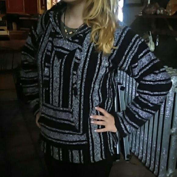 Black and White Navajo Hoodie