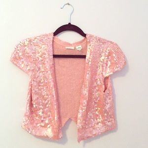 Beautiful pink sequin bolero jacket