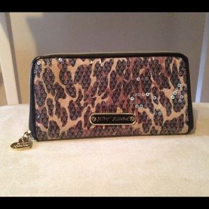 Betsey Johnson sparkled cheetah print wallet