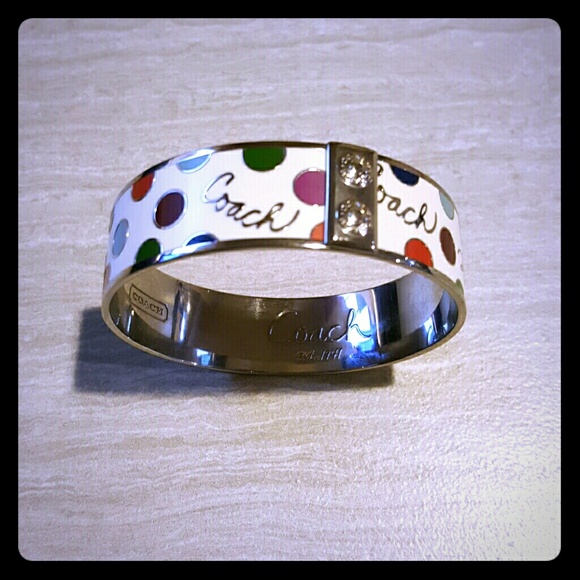 Authentic Coach polka dot bangle