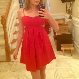 Red dress with cutouts