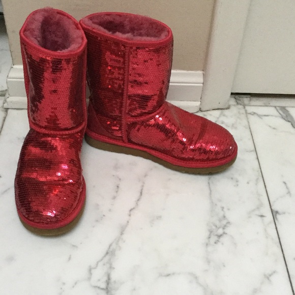 UGG Shoes - AUTHENTIC! Red Sparkly Uggs