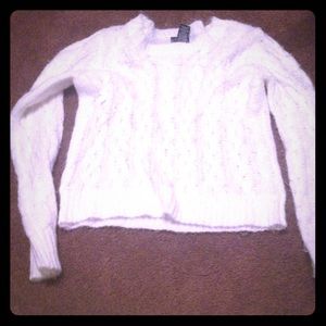 White knit sweater