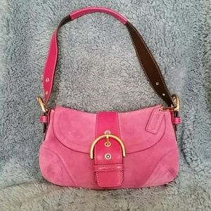 Hot Pink Coach Handbag with gold hardware!