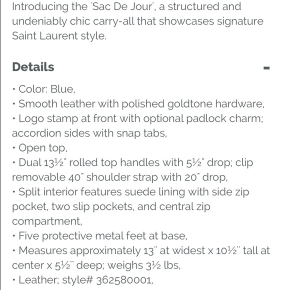 Saint Laurent medium Sac De Jur tote - Picture 2 of 4