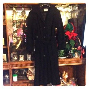Vintage Black 100% Wool Coat