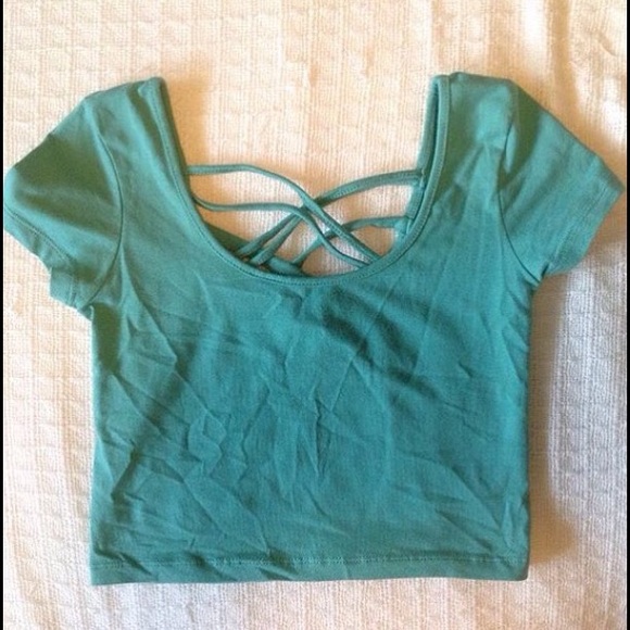 Teal crop top