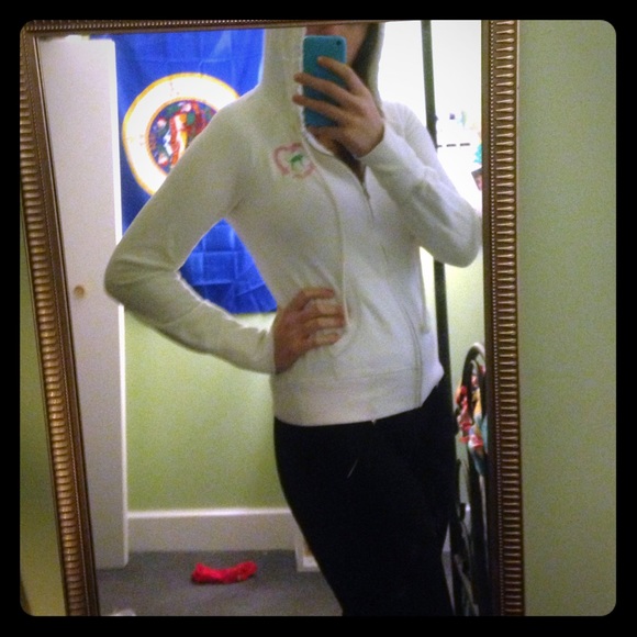 Adorable Vitoria's Secret white zip-up