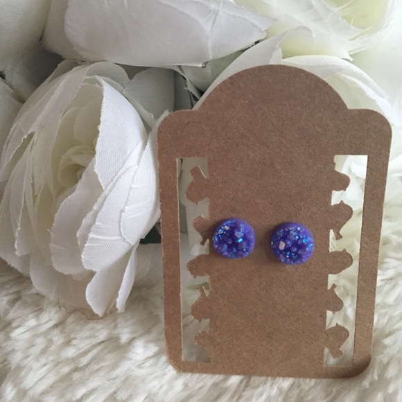 NEW | Metallic Lavender Druzy Earrings - 10mm