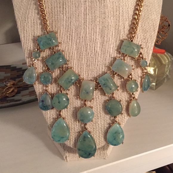 Turquoise statement necklace.